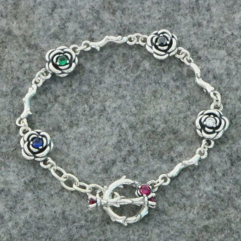 Japan and South Korea Original Sufeng Jewelry Pure Silver Thorn Rose Bracelet Women's Fresh Fashion Color Diamond Zircon Bracele
Japan and South Korea Original Sufeng Jewelry Pure Silver Thorn Rose Bracelet Women's Fresh Fashion Color Diamond Zircon Bracele