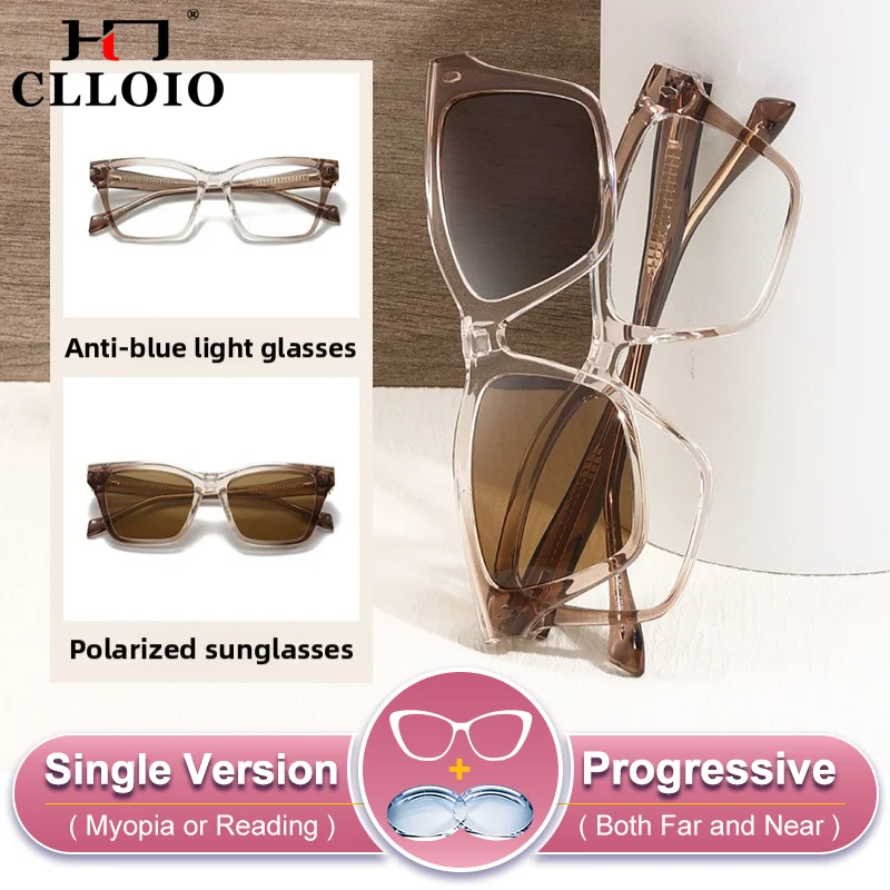 CLLOIO Portable Magnetic Clip Anti Blue Light Polarized Prescription Myopia Glasses Fashion Women Driving Anti-UV Sunglasses
CLLOIO Portable Magnetic Clip Anti Blue Light Polarized Prescription Myopia Glasses Fashion Women Driving Anti-UV Sunglasses