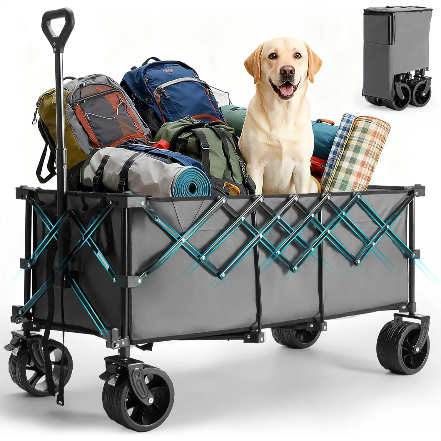 Collapsible Wagon Cart 440lbs Heavy Duty Utility Wagon with Wheels, Portable Grocery Cart for Camping Shopping Beach Garden
Collapsible Wagon Cart 440lbs Heavy Duty Utility Wagon with Wheels, Portable Grocery Cart for Camping Shopping Beach Garden