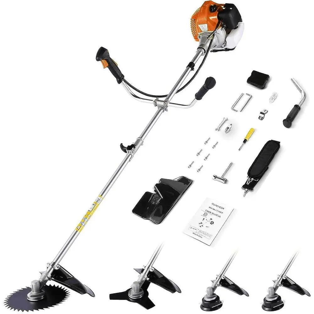 Gas-Powered 58cc 4-in-1 Multi-Tool: Trimmer, Brush Cutter, Edger, and Cultivator for Lawn and Garden Maintenance
Gas-Powered 58cc 4-in-1 Multi-Tool: Trimmer, Brush Cutter, Edger, and Cultivator for Lawn and Garden Maintenance