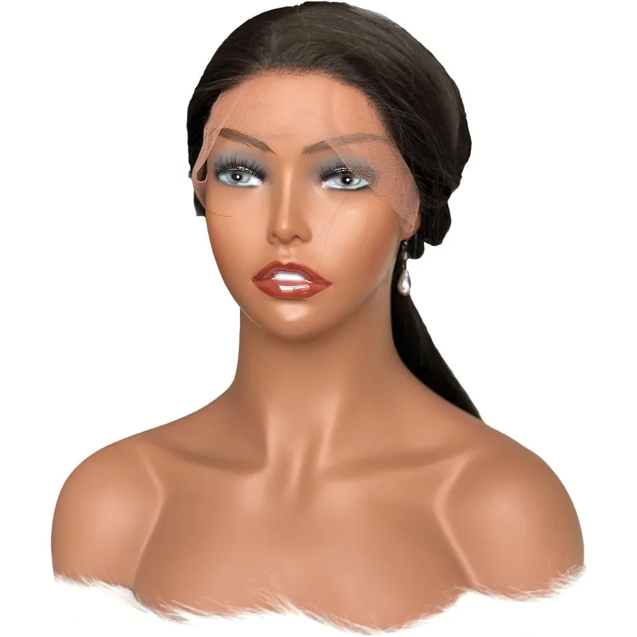 Realistic Female Mannequin Head with Shoulder Manikin PVC Head Bust Wig Head Stand with Makeup for Necklace Earrings Dark Brown
Realistic Female Mannequin Head with Shoulder Manikin PVC Head Bust Wig Head Stand with Makeup for Necklace Earrings Dark Brown