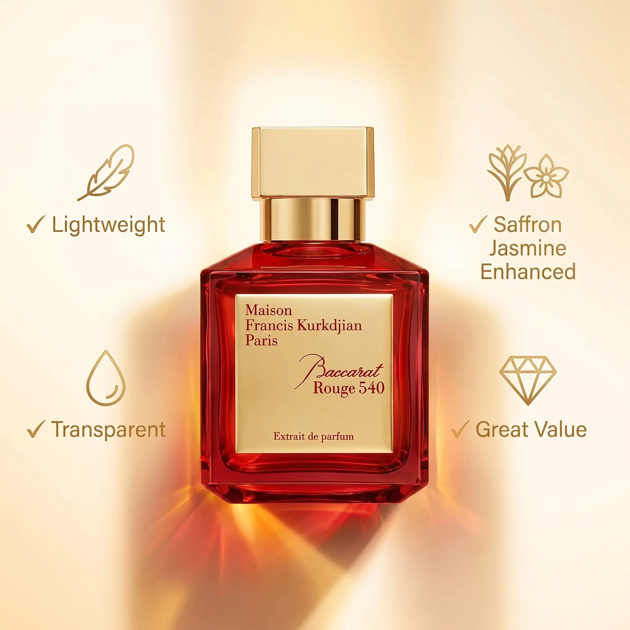 Baccarat Rouge 540 Extrait De Parfum Spray 70ml Maison Francis Kurkdjian Amber Woody Unisex Long Wear High Grade Eau De Parfum
Baccarat Rouge 540 Extrait De Parfum Spray 70ml Maison Francis Kurkdjian Amber Woody Unisex Long Wear High Grade Eau De Parfum