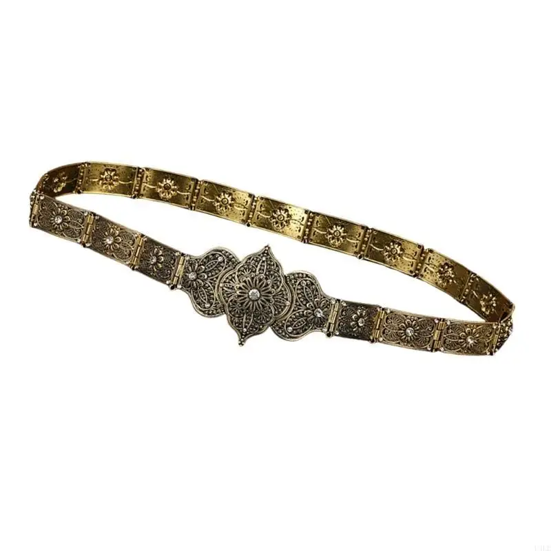 U4LE Ethnic Waist Chain Carved Floral Jewelry Chain Belt Belly Chain for Wedding
U4LE Ethnic Waist Chain Carved Floral Jewelry Chain Belt Belly Chain for Wedding