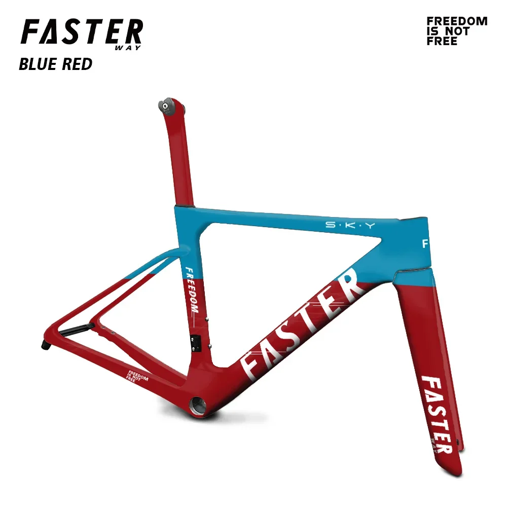 2026 Color FASTERWAY Freedom Blue Red Frameset Carbon Bike Road Frame with Fork Seatpost Clamp Headset Handlebar 32C Disc Brake
2026 Color FASTERWAY Freedom Blue Red Frameset Carbon Bike Road Frame with Fork Seatpost Clamp Headset Handlebar 32C Disc Brake