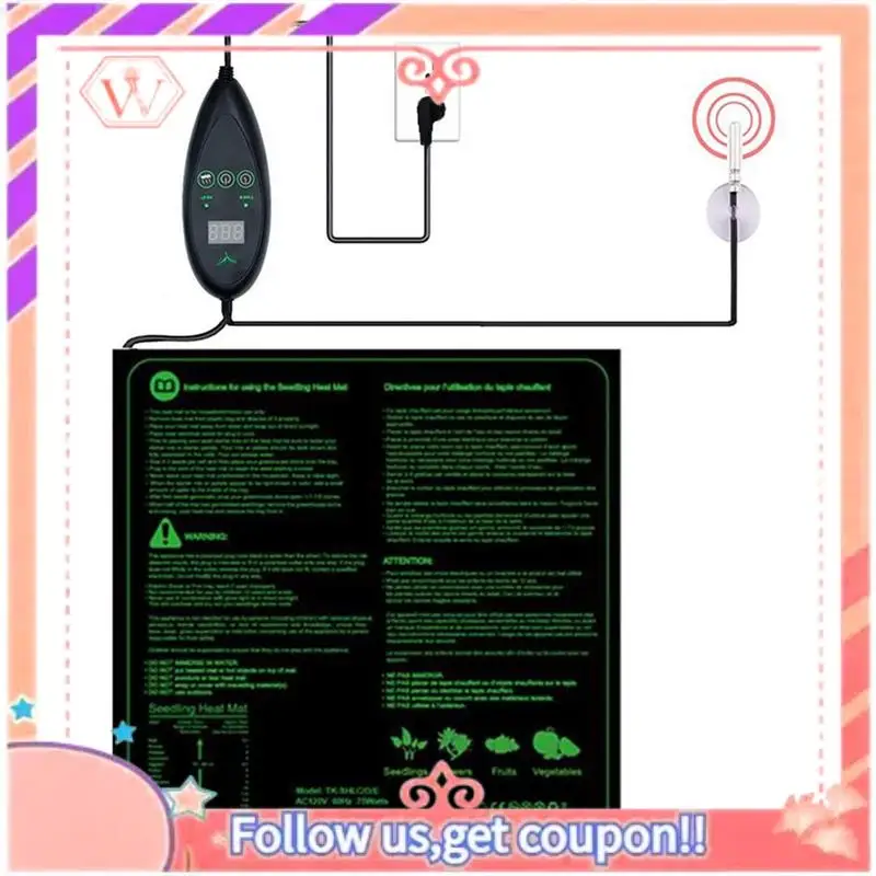 Plant Heating Mat Pets Warm Pad Incubator 6-Speed Thermostat Timed Nurturing Waterproof Greenhouse Mats Easy Install (A)EU Plug
Plant Heating Mat Pets Warm Pad Incubator 6-Speed Thermostat Timed Nurturing Waterproof Greenhouse Mats Easy Install (A)EU Plug