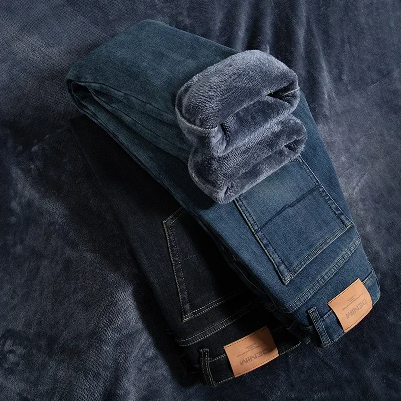 Thickened Fleece Baggy Jeans for Men Winter Warm Straight Business Casual Retro Brand Male Velvet Denim Trousers
Thickened Fleece Baggy Jeans for Men Winter Warm Straight Business Casual Retro Brand Male Velvet Denim Trousers