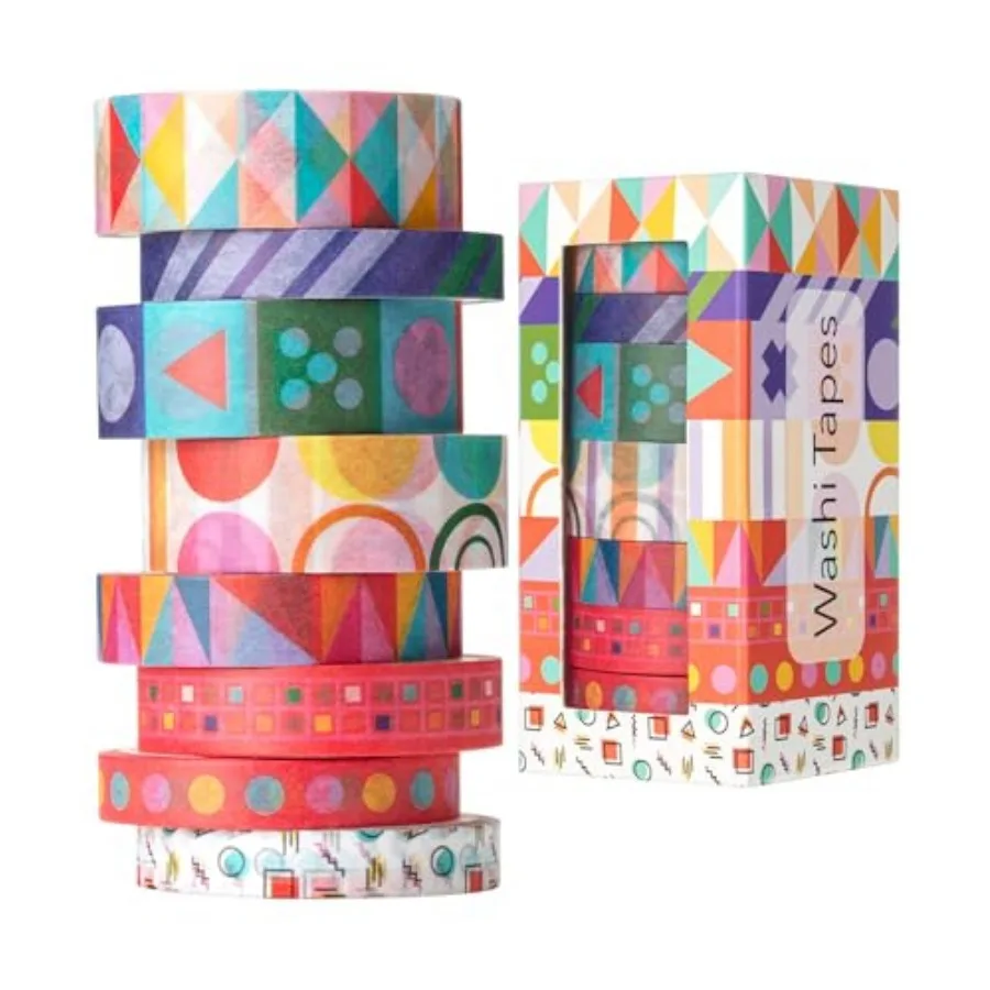 Washi Tape Set, 8 Rolls, Assorted Sizes, 5 Yards/Roll, Washi Tape for Scrapbook, Arts, Crafts, Journals and Planners
Washi Tape Set, 8 Rolls, Assorted Sizes, 5 Yards/Roll, Washi Tape for Scrapbook, Arts, Crafts, Journals and Planners