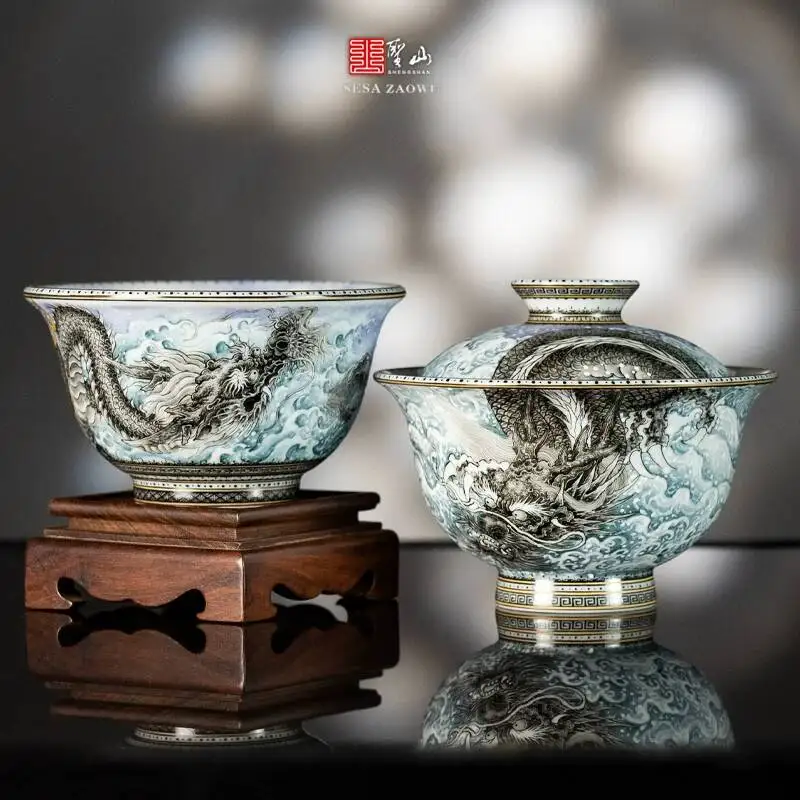 Sacred Mountain High-End Set Jingdezhen Handmade Hand-Painted Pastel Chaohailong Gaiwan Cup For Brewing Tea
Sacred Mountain High-End Set Jingdezhen Handmade Hand-Painted Pastel Chaohailong Gaiwan Cup For Brewing Tea