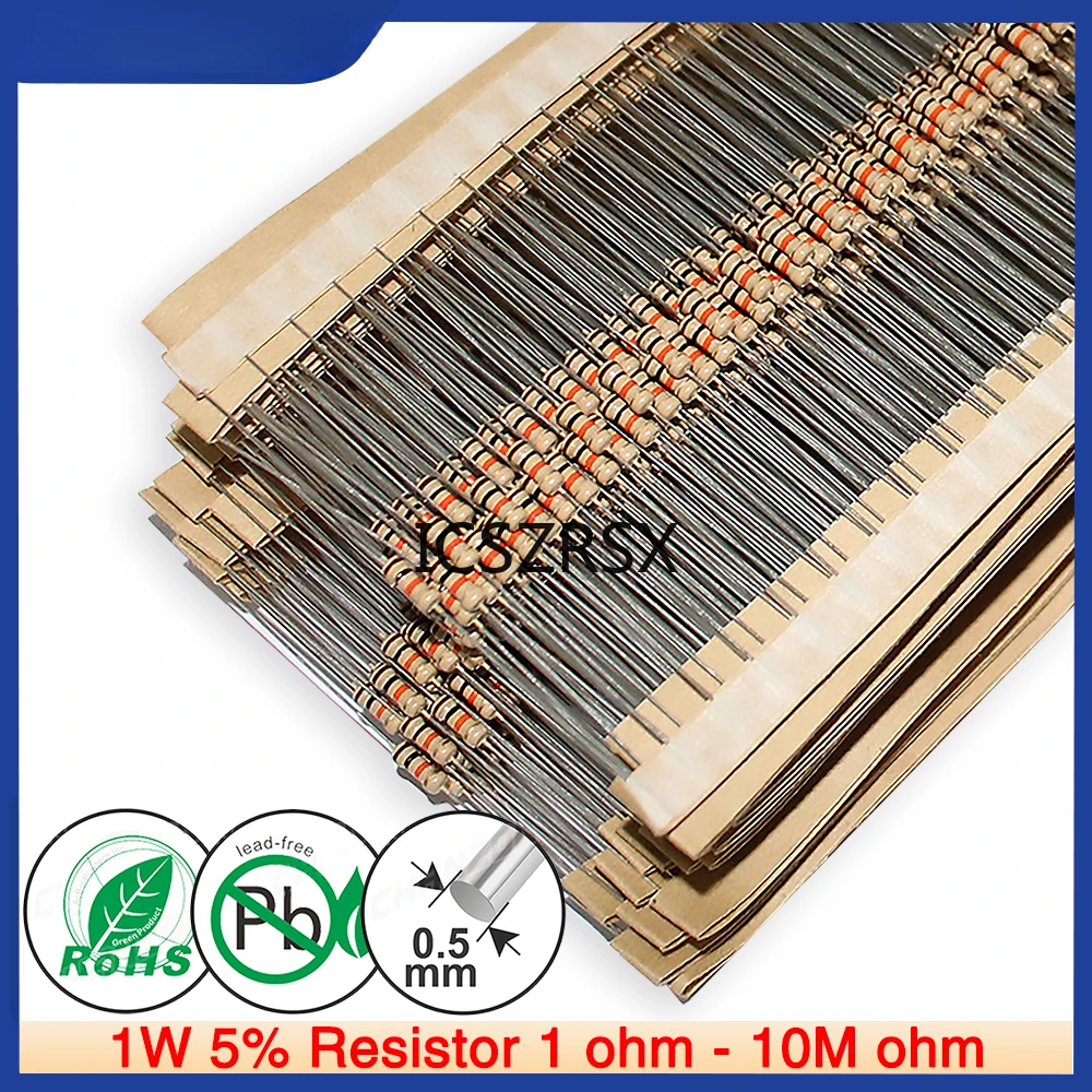 100 шт. 1 Вт резистор из углеродной пленки 5% 1R ~ 10M 10R 100R 220R 330R 470R 1K 2.2K 3.3K 4.7K 10K 22K 47K 100K 1M 10 100 220 330 470 Ом
100 шт. 1 Вт резистор из углеродной пленки 5% 1R ~ 10M 10R 100R 220R 330R 470R 1K 2.2K 3.3K 4.7K 10K 22K 47K 100K 1M 10 100 220 330 470 Ом