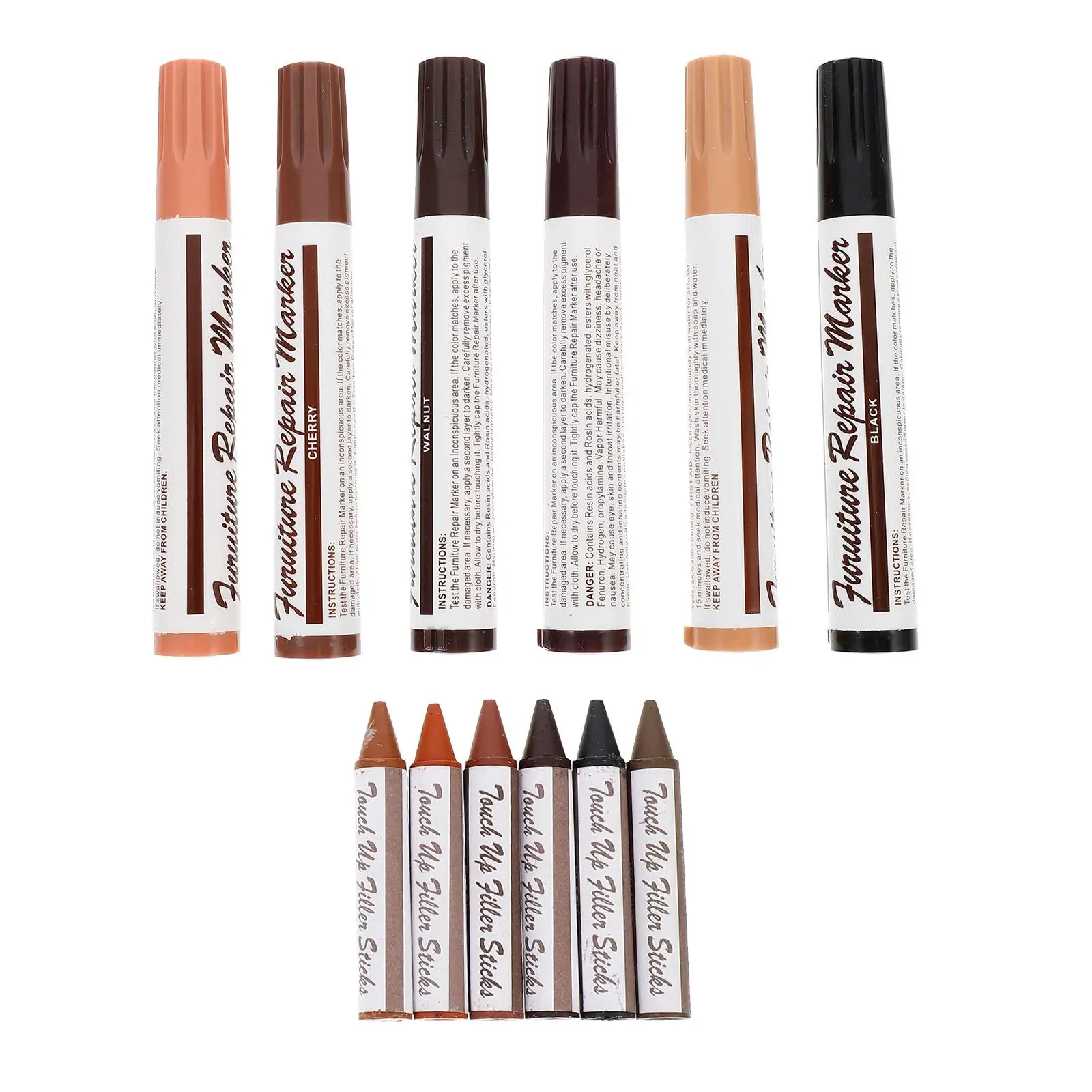 12 Pcs Furniture Touch up Kit Repairing Pen Set Wood Floor Paint Markers for Desk Cabinets Tables Chairs Scratch Cover
12 Pcs Furniture Touch up Kit Repairing Pen Set Wood Floor Paint Markers for Desk Cabinets Tables Chairs Scratch Cover