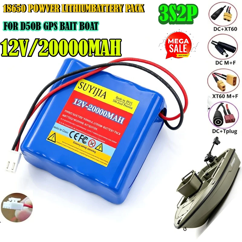 18650 Power Lithium Battery Pack 12V 20000mAh D50B GPS Bait Boat Suitable for Elevator Intercom Video Doorbell Emergency Light
18650 Power Lithium Battery Pack 12V 20000mAh D50B GPS Bait Boat Suitable for Elevator Intercom Video Doorbell Emergency Light