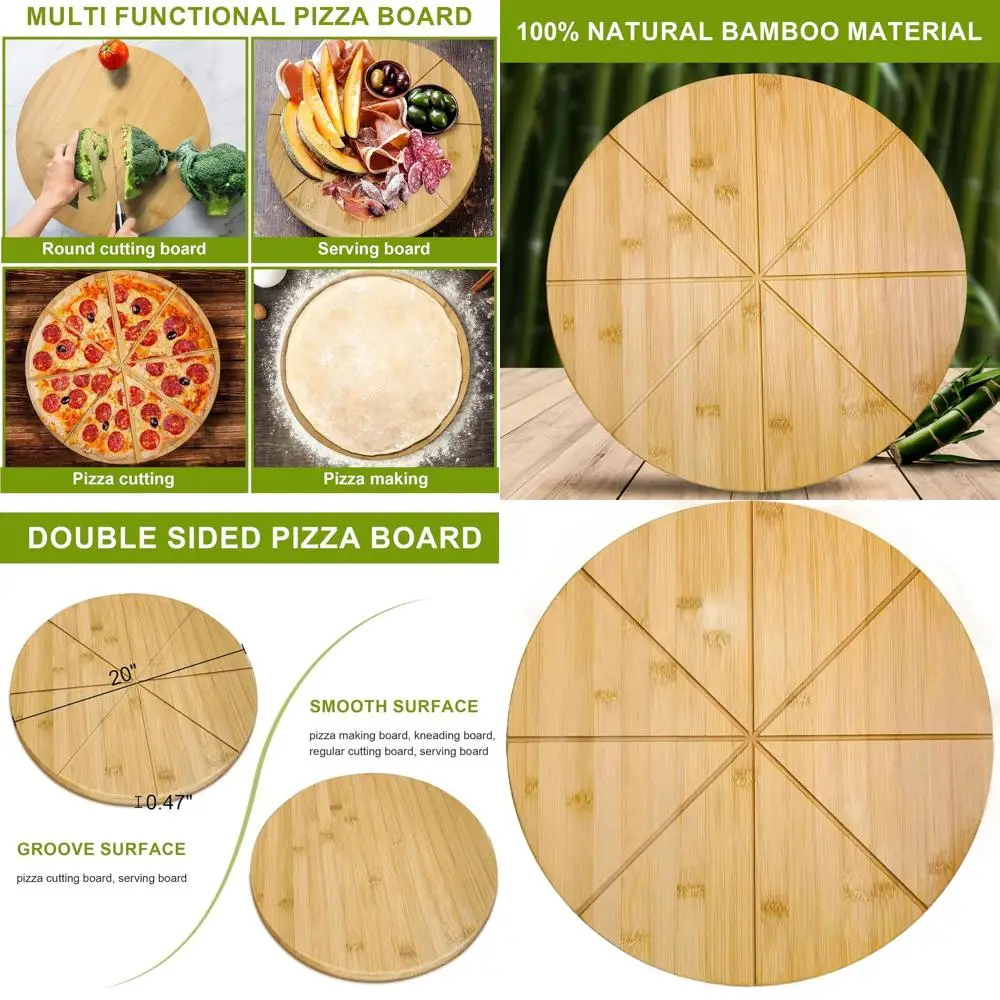 Extra Large 20 Double-Sided Bamboo Pizza Board with Cutting Grooves & Serving Tray
Extra Large 20 Double-Sided Bamboo Pizza Board with Cutting Grooves & Serving Tray