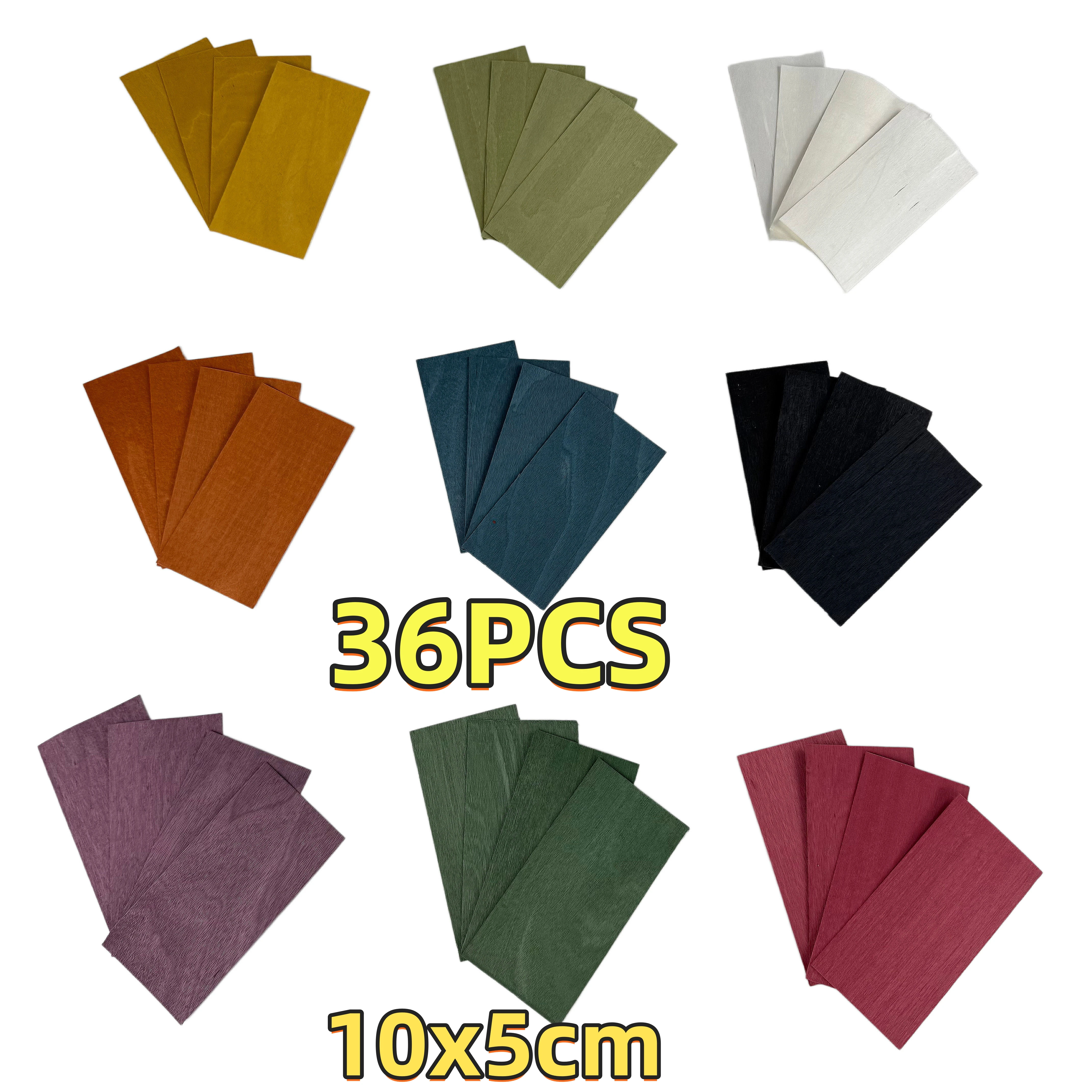 36pcs Natural Dyed Maple Veneer Assortment (0.5mm x 10x5cm) - Vibrant Colors for DIY Inlay.
36pcs Natural Dyed Maple Veneer Assortment (0.5mm x 10x5cm) - Vibrant Colors for DIY Inlay.