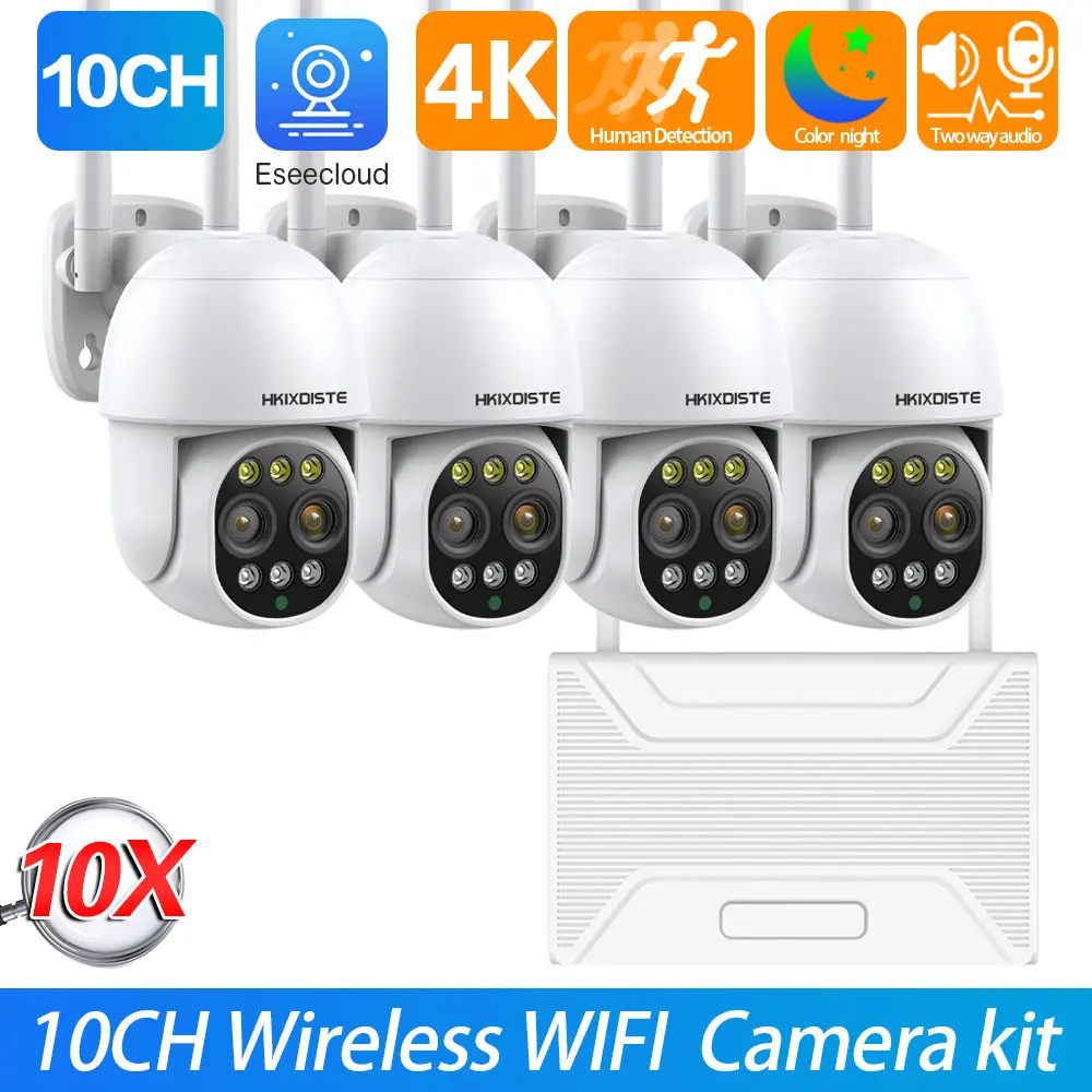 10-кратный зум, Wi-Fi, PTZ-камера безопасности, 4K, 4-канальный беспроводной комплект NVR, комплект с двумя объективами, автоматическая треaking, комплект камеры видеонаблюдения
10-кратный зум, Wi-Fi, PTZ-камера безопасности, 4K, 4-канальный беспроводной комплект NVR, комплект с двумя объективами, автоматическая треaking, комплект камеры видеонаблюдения