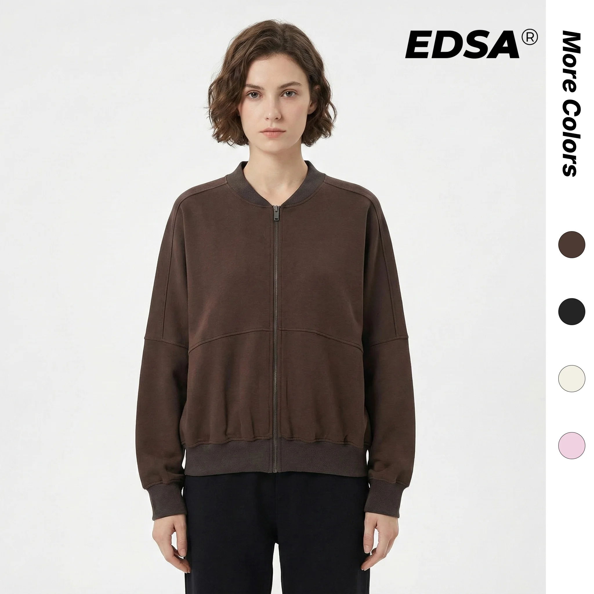 EDSA Women Interlock Bomber Jacket Side Zipper O-Neck Long Sleeves Spring Autumn Coat Outerwear
EDSA Women Interlock Bomber Jacket Side Zipper O-Neck Long Sleeves Spring Autumn Coat Outerwear