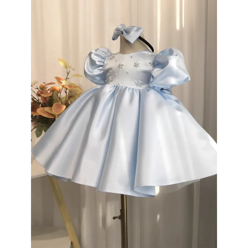 Baby Girl Satin Princess Dress2025Summer New Children's Blue First Birthday Dress Little Host Live Streaming Dropshipping
Baby Girl Satin Princess Dress2025Summer New Children's Blue First Birthday Dress Little Host Live Streaming Dropshipping