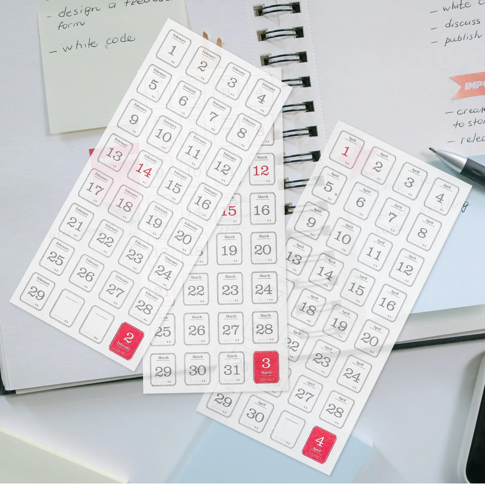 12 Sheets Paper Calendar Stickers Monthly Planner Date Stickers for Office School Home Use Self-Adhesive Easy Tear Paste Write
12 Sheets Paper Calendar Stickers Monthly Planner Date Stickers for Office School Home Use Self-Adhesive Easy Tear Paste Write