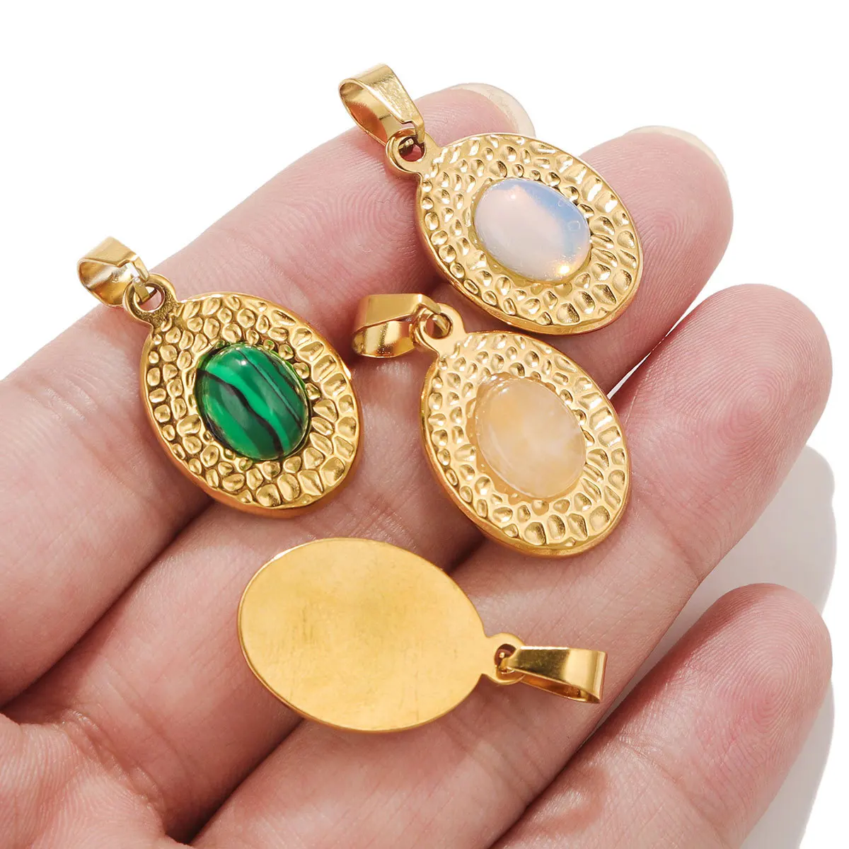 12 Pieces Stainless Steel Natural Stone Oval Retro Pendant Personalized DIY Jewelry Accessories Fashion Jewelry
12 Pieces Stainless Steel Natural Stone Oval Retro Pendant Personalized DIY Jewelry Accessories Fashion Jewelry