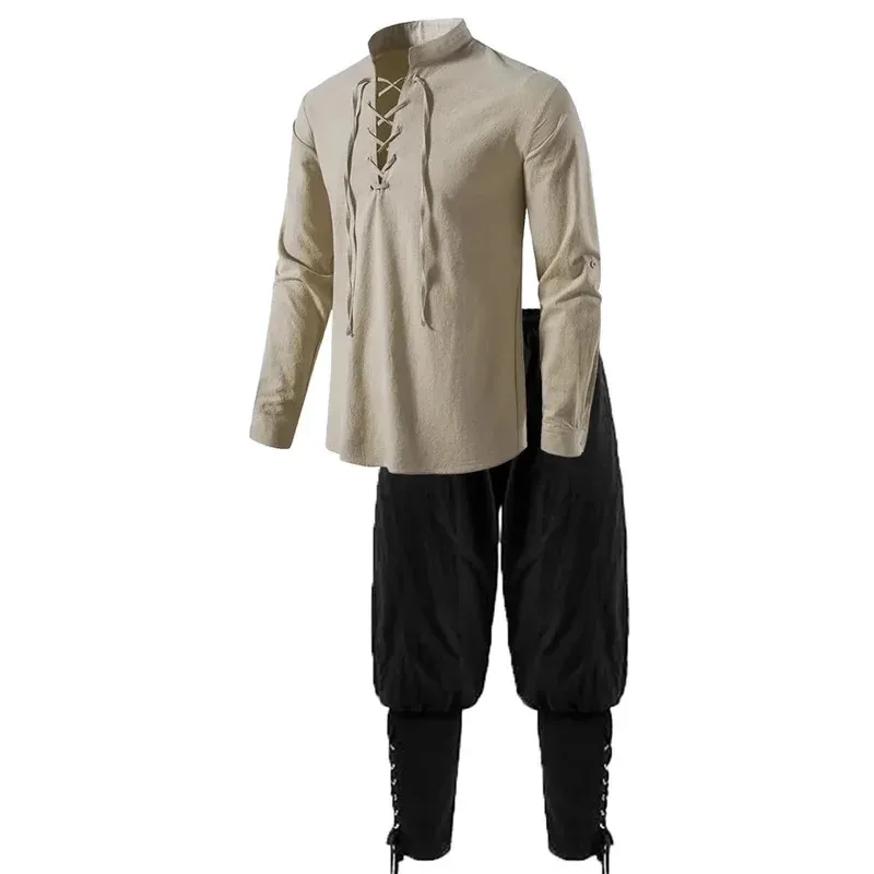 Men's Renaissance Shirt Pirate Medieval Viking top Cotton Linen Shirts Men Long Sleeved Halloween Costume cosplay
Men's Renaissance Shirt Pirate Medieval Viking top Cotton Linen Shirts Men Long Sleeved Halloween Costume cosplay