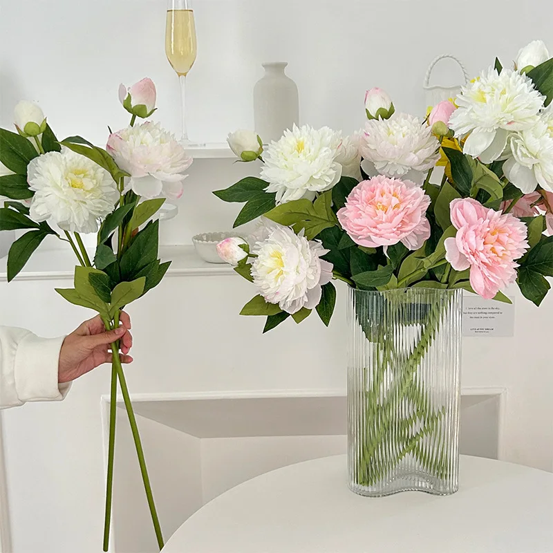 3 Heads Artificial Double Petaled Peony Flowers for Home Decoration Wedding Road Guide Photography Prop Decoration
3 Heads Artificial Double Petaled Peony Flowers for Home Decoration Wedding Road Guide Photography Prop Decoration