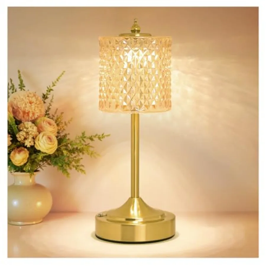 Cordless Crystal Table Lamp 5200mAh Rechargeable Battery 3 Color Dimmable Touch Control Portable Vintage Gold Desk Lamp for Bed
Cordless Crystal Table Lamp 5200mAh Rechargeable Battery 3 Color Dimmable Touch Control Portable Vintage Gold Desk Lamp for Bed