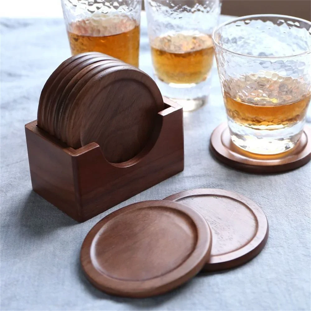 6pcs/set Walnut Wood Coasters Placemats Decorative Round Insulated Japanese Beverage Coasters Home Decor
6pcs/set Walnut Wood Coasters Placemats Decorative Round Insulated Japanese Beverage Coasters Home Decor