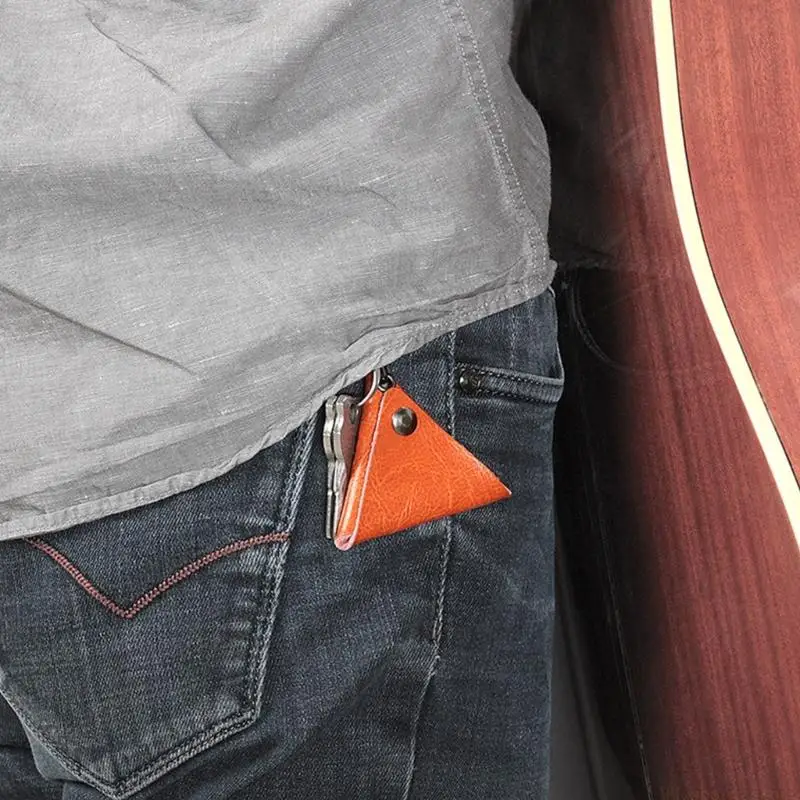 31BE Pick Case Guitar Pick Storage Bag Triangular Guitar Accessory Tool Pocket