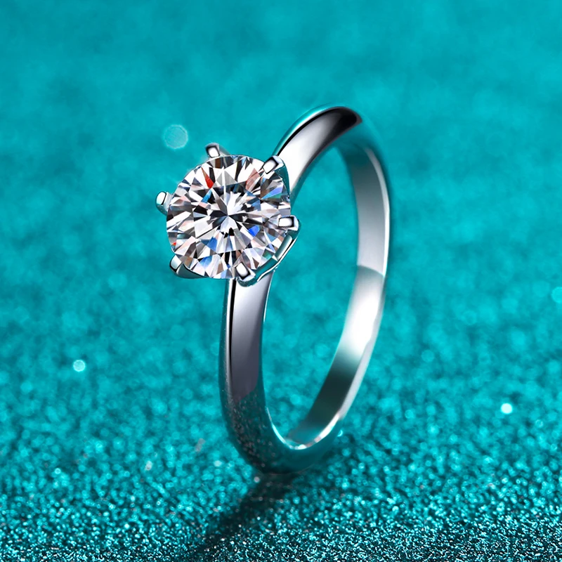 Sterling silver moissan, diamond ring, six prongs, light luxury, engagement wedding, Valentine's Day gift100% 925 Silver D VVS
Sterling silver moissan, diamond ring, six prongs, light luxury, engagement wedding, Valentine's Day gift100% 925 Silver D VVS
