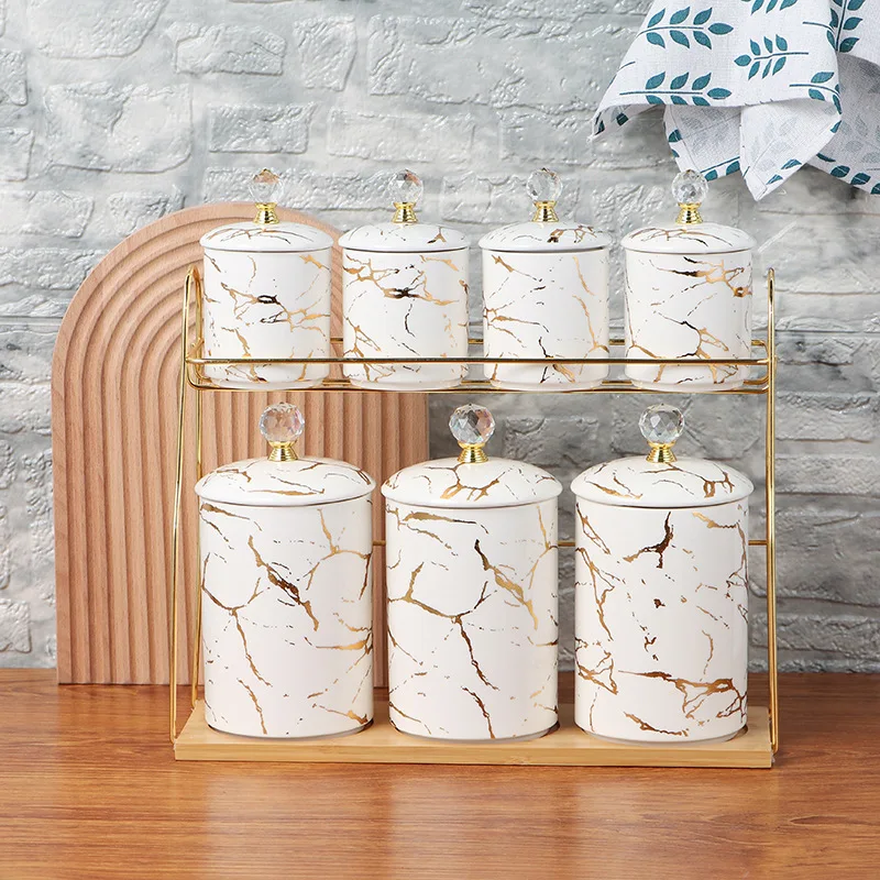 Light luxury ceramic sealed tank, kitchen storage tank set, large-capacity grain storage tank
Light luxury ceramic sealed tank, kitchen storage tank set, large-capacity grain storage tank