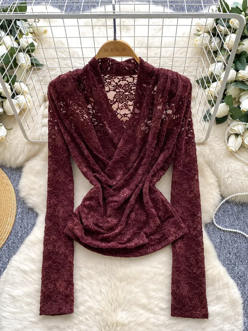 Foamlina Европейская Ретро Высококачественная блузка с длинным рукавом Женская осенняя сетчатая кружевная рубашка с перекрестным вырезом Slim Fit Mature Sister Top Кружевная рубашка
Foamlina Европейская Ретро Высококачественная блузка с длинным рукавом Женская осенняя сетчатая кружевная рубашка с перекрестным вырезом Slim Fit Mature Sister Top Кружевная рубашка