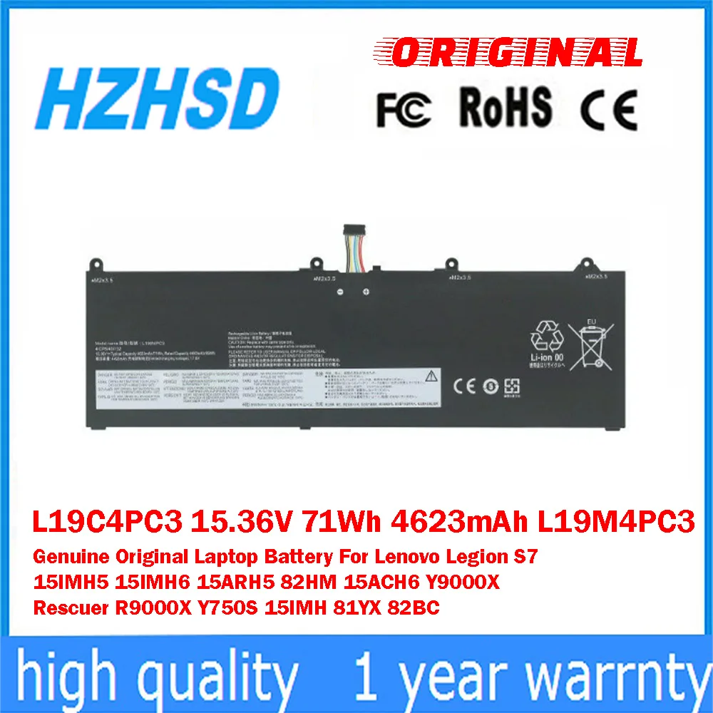 L19C4PC3 15.36V 71Wh 4623mAh L19M4PC3 Оригинальный аккумулятор для ноутбука Lenovo Legion 15IMH5 15IMH6 15ARH5 82HM 15ACH6 Y9000X
L19C4PC3 15.36V 71Wh 4623mAh L19M4PC3 Оригинальный аккумулятор для ноутбука Lenovo Legion 15IMH5 15IMH6 15ARH5 82HM 15ACH6 Y9000X