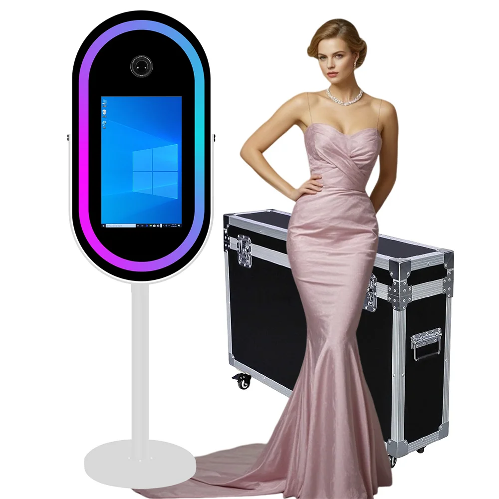 Portable Oval Magic Mirror Photo Booth with 21.5 inch LCD Touch Screen Selfie Photo Booth with Flight Case for Wedding Party
Portable Oval Magic Mirror Photo Booth with 21.5 inch LCD Touch Screen Selfie Photo Booth with Flight Case for Wedding Party