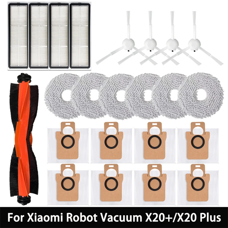 For Xiaomi Robot Vacuum X20 + / X20 Plus Dust Bag Mop Cloth Accessories Main Side Brush Hepa Filter Replacement Parts
For Xiaomi Robot Vacuum X20 + / X20 Plus Dust Bag Mop Cloth Accessories Main Side Brush Hepa Filter Replacement Parts