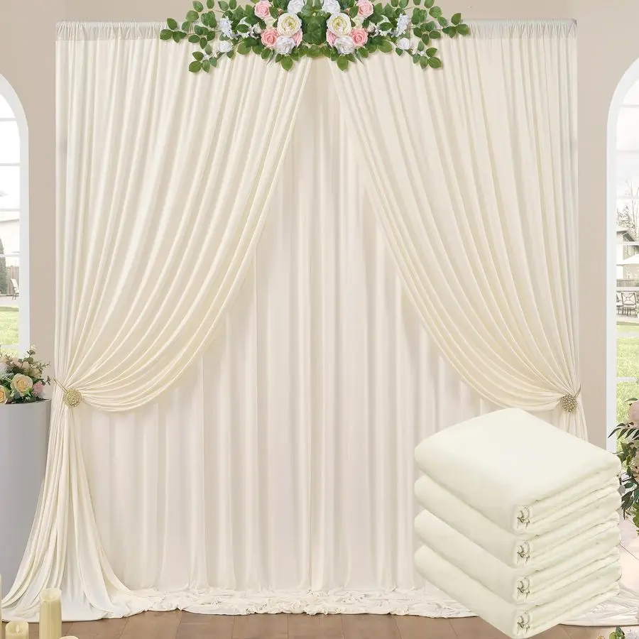 x 10ft Wrinkle Free Ivory Backdrop Curtains for Parties, 4 Panels 5x10ft Photo Backdrop Drapes for Wedding Party Birthday Photog
x 10ft Wrinkle Free Ivory Backdrop Curtains for Parties, 4 Panels 5x10ft Photo Backdrop Drapes for Wedding Party Birthday Photog