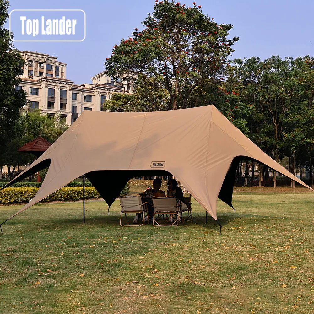 Rope Free Large Camping Tarp Fast Setup 8-Person Black Silver Coating Sun Shade Canopy Waterproof PU8000 Awning for Beach Park
Rope Free Large Camping Tarp Fast Setup 8-Person Black Silver Coating Sun Shade Canopy Waterproof PU8000 Awning for Beach Park