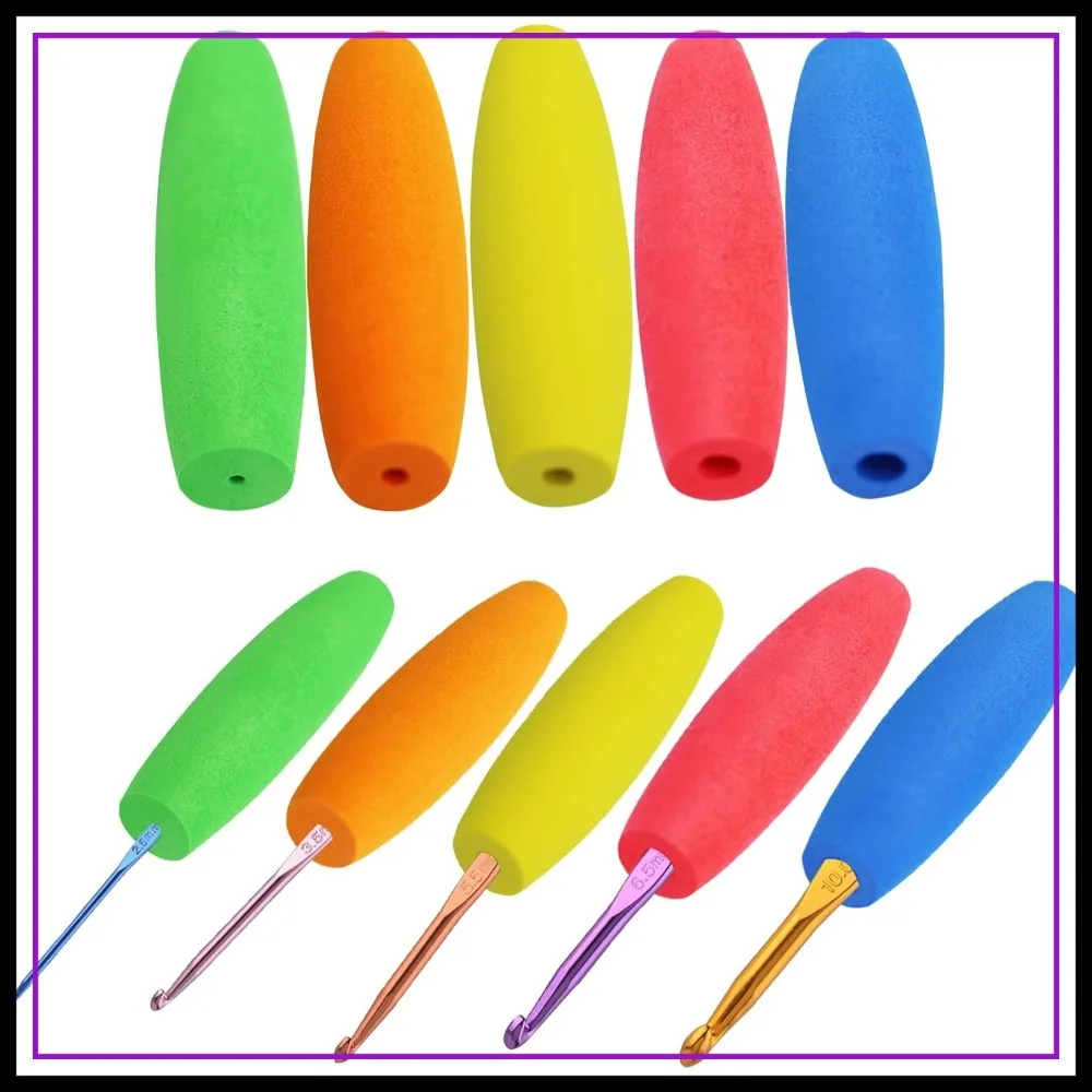 5PCS Ergonomic Crochet Hook Grips Set - Fits 2mm to 10mm Hooks, Comfortable Handle Attachments for Easy Crocheting
5PCS Ergonomic Crochet Hook Grips Set - Fits 2mm to 10mm Hooks, Comfortable Handle Attachments for Easy Crocheting