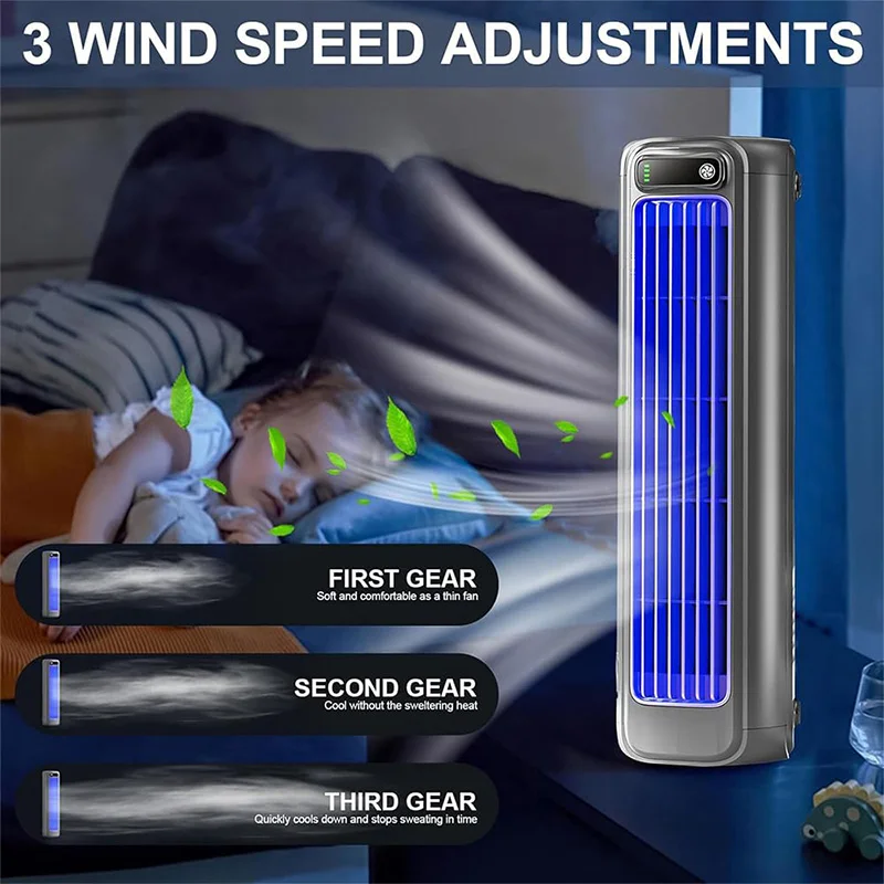 New Electric Fan Strong Wind Bladeless Fan USB Rechargeable 3 Speed Electric Desktop Tower Fan Portable Air Conditioner for Home
New Electric Fan Strong Wind Bladeless Fan USB Rechargeable 3 Speed Electric Desktop Tower Fan Portable Air Conditioner for Home