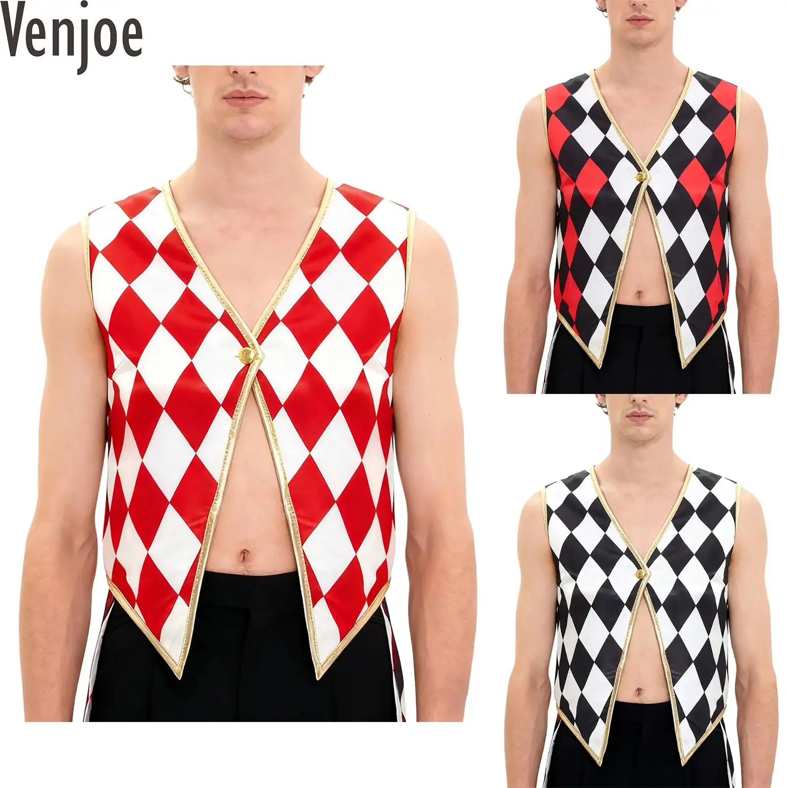 Women Circus Ringmaster Cosplay Costume Sleeveless V Neck Golden Trimming Irregular Hem Vest Waistcoat for Halloween
Women Circus Ringmaster Cosplay Costume Sleeveless V Neck Golden Trimming Irregular Hem Vest Waistcoat for Halloween