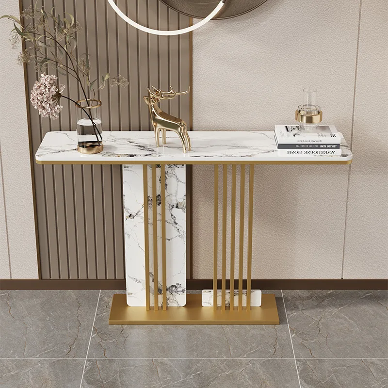 Rock slab Italian modern light luxury simple home creative home end view table against the wall semi-round living room entrance
Rock slab Italian modern light luxury simple home creative home end view table against the wall semi-round living room entrance