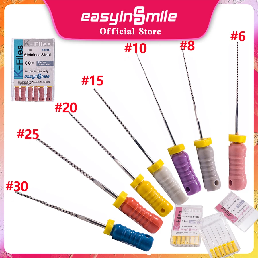 10Packs Easyinsmile Hand Use K-Files Dental Endo Root Canal K Files Stainless Steel Endodontic 21MM 25MM 31MM Dentist Tool
10Packs Easyinsmile Hand Use K-Files Dental Endo Root Canal K Files Stainless Steel Endodontic 21MM 25MM 31MM Dentist Tool