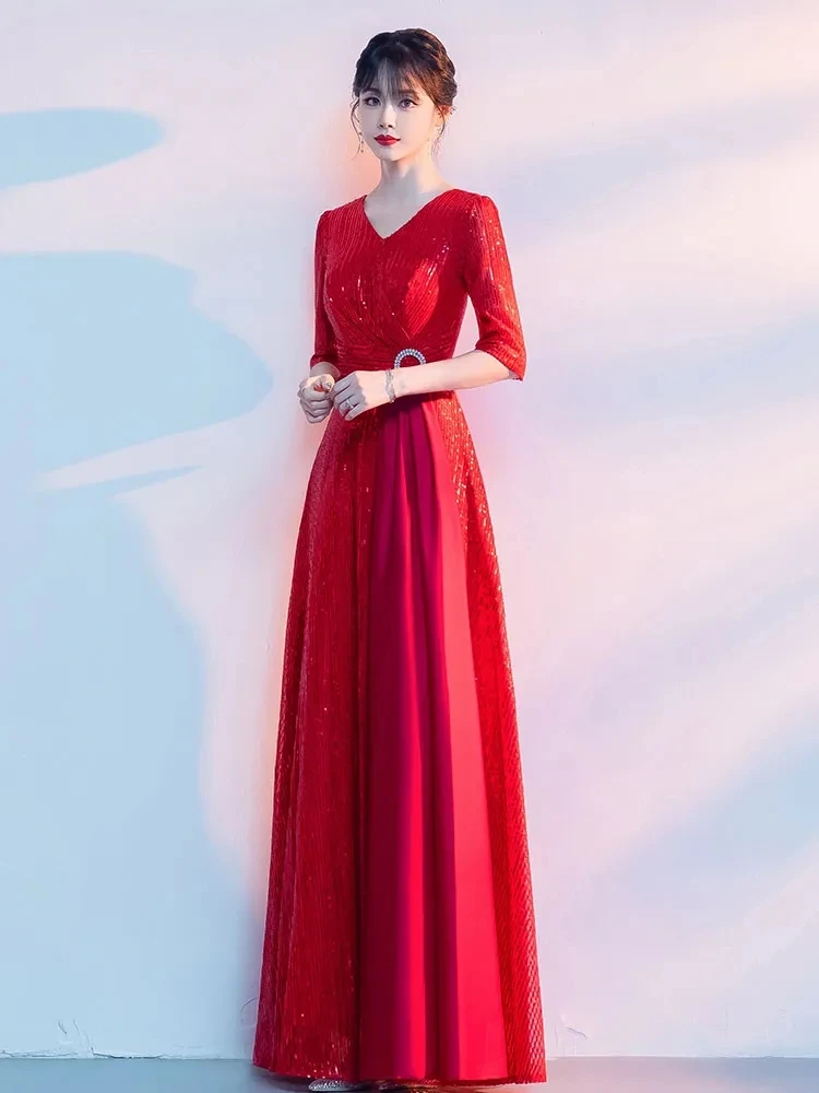New Dress Chorus Performance Dress Long Dress Adult Red Song Evening Dress Competition Host Stage Performance Dress
New Dress Chorus Performance Dress Long Dress Adult Red Song Evening Dress Competition Host Stage Performance Dress
