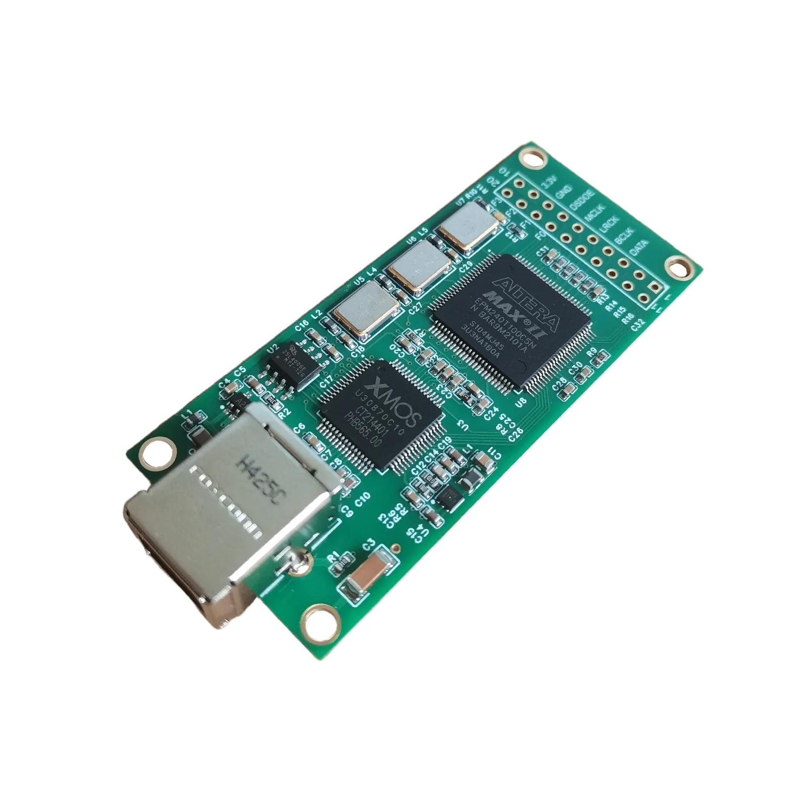 XMOS XU208 interface CPLD digital shaping USB to I2S/IIS asynchronous daughter card DSD256 PCM384
XMOS XU208 interface CPLD digital shaping USB to I2S/IIS asynchronous daughter card DSD256 PCM384