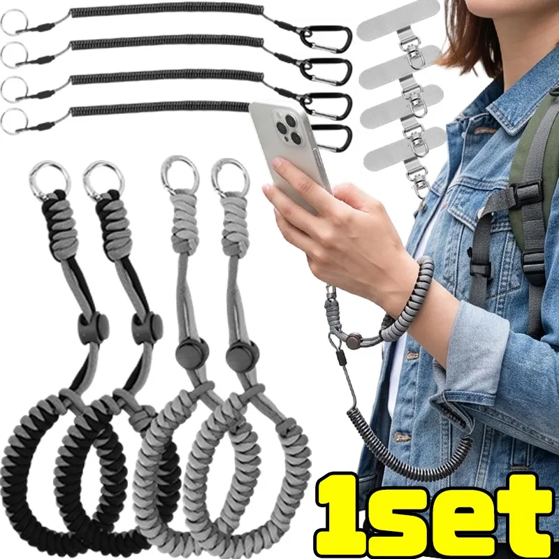 Retractable Phone Lanyard 120cm Spring Rope Anti Theft Cell Phone Safety Tether Triple Protection Adjustable Wrist Strap Outdoor
Retractable Phone Lanyard 120cm Spring Rope Anti Theft Cell Phone Safety Tether Triple Protection Adjustable Wrist Strap Outdoor