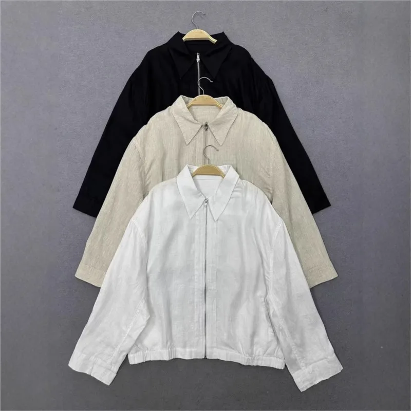 Johnature simple Linen Lapel Long Sleeve Jacket Women Spring 2025 New Casual Versatile Solid Color Sun Protection Jackets
Johnature simple Linen Lapel Long Sleeve Jacket Women Spring 2025 New Casual Versatile Solid Color Sun Protection Jackets
