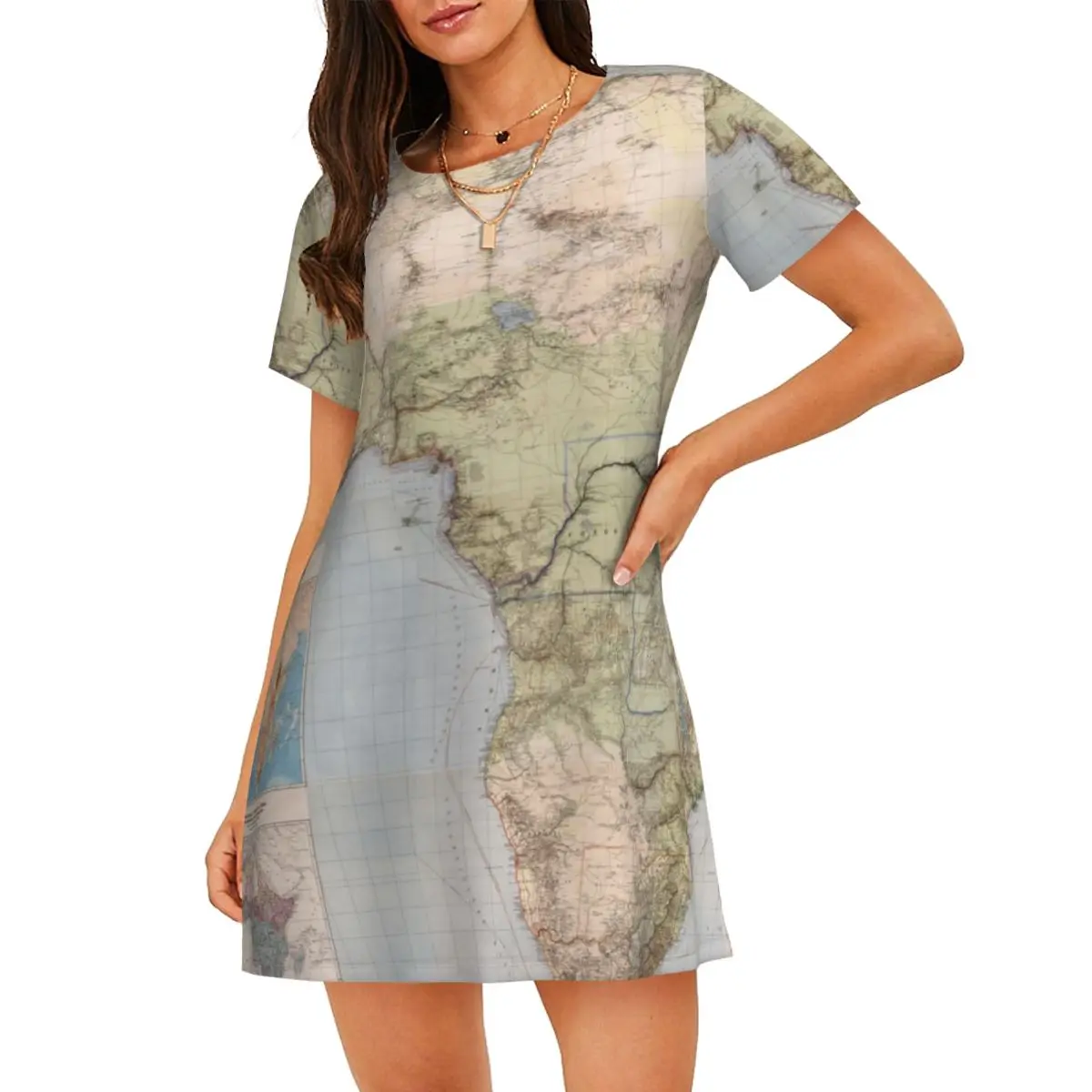 Custom Cool Vintage Africa Map Women Short Sleeve Nightdress Soft Nightdress For Sleeping Nightgown
Custom Cool Vintage Africa Map Women Short Sleeve Nightdress Soft Nightdress For Sleeping Nightgown