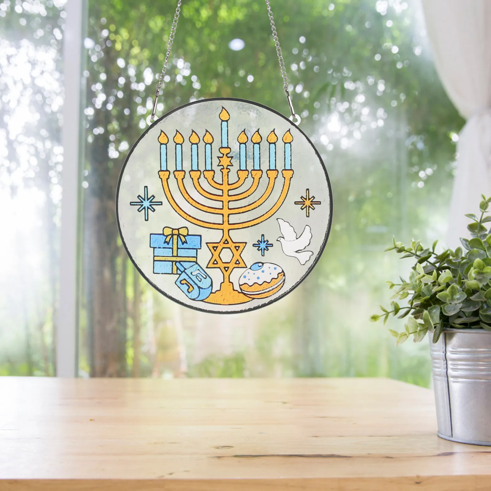 Hanging Suncatcher Pendant Window Decorations Hanukkah Ornaments Lightweight Acrylic Decorative Adornment Metal Wall Candlestick
Hanging Suncatcher Pendant Window Decorations Hanukkah Ornaments Lightweight Acrylic Decorative Adornment Metal Wall Candlestick