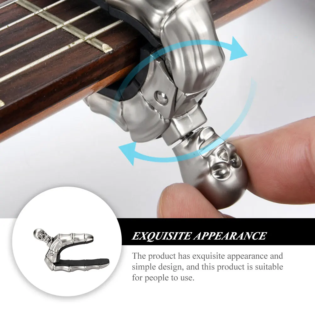 Delicate Metal Guitar Capo Skull Style Capo Clamp for Acoustic Guitar Ukulele Efficient Tone Modified Clip Portable Music
Delicate Metal Guitar Capo Skull Style Capo Clamp for Acoustic Guitar Ukulele Efficient Tone Modified Clip Portable Music