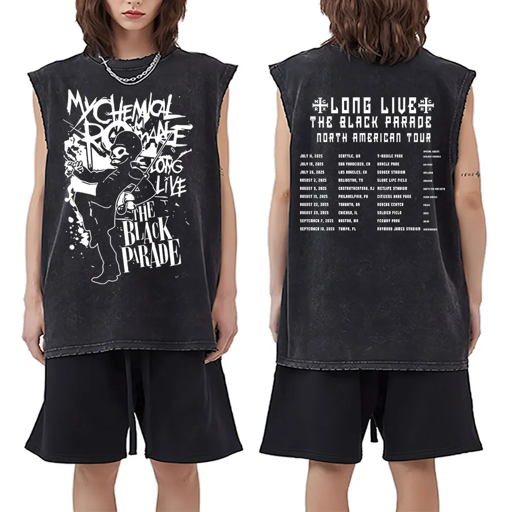 My Chemical Romance Washed Tank Tops Long Live The Black Parade Tour T-shirt Men Women Retro Punk Emo Rock Band Sleeveless Vest
My Chemical Romance Washed Tank Tops Long Live The Black Parade Tour T-shirt Men Women Retro Punk Emo Rock Band Sleeveless Vest