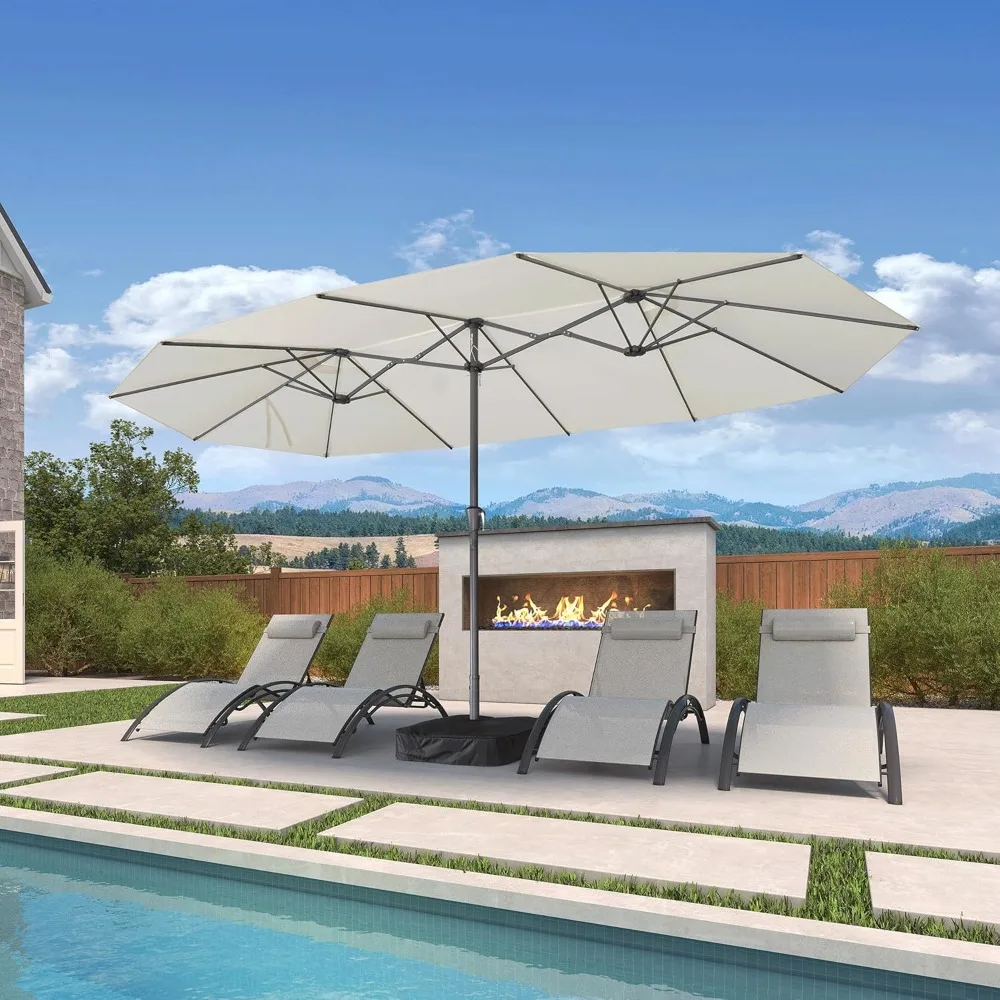 15ft Patio Market Umbrella with Base Included Double-Sided Rectangle Outdoor Umbrella Table Umbrella with Crank for Pool
15ft Patio Market Umbrella with Base Included Double-Sided Rectangle Outdoor Umbrella Table Umbrella with Crank for Pool