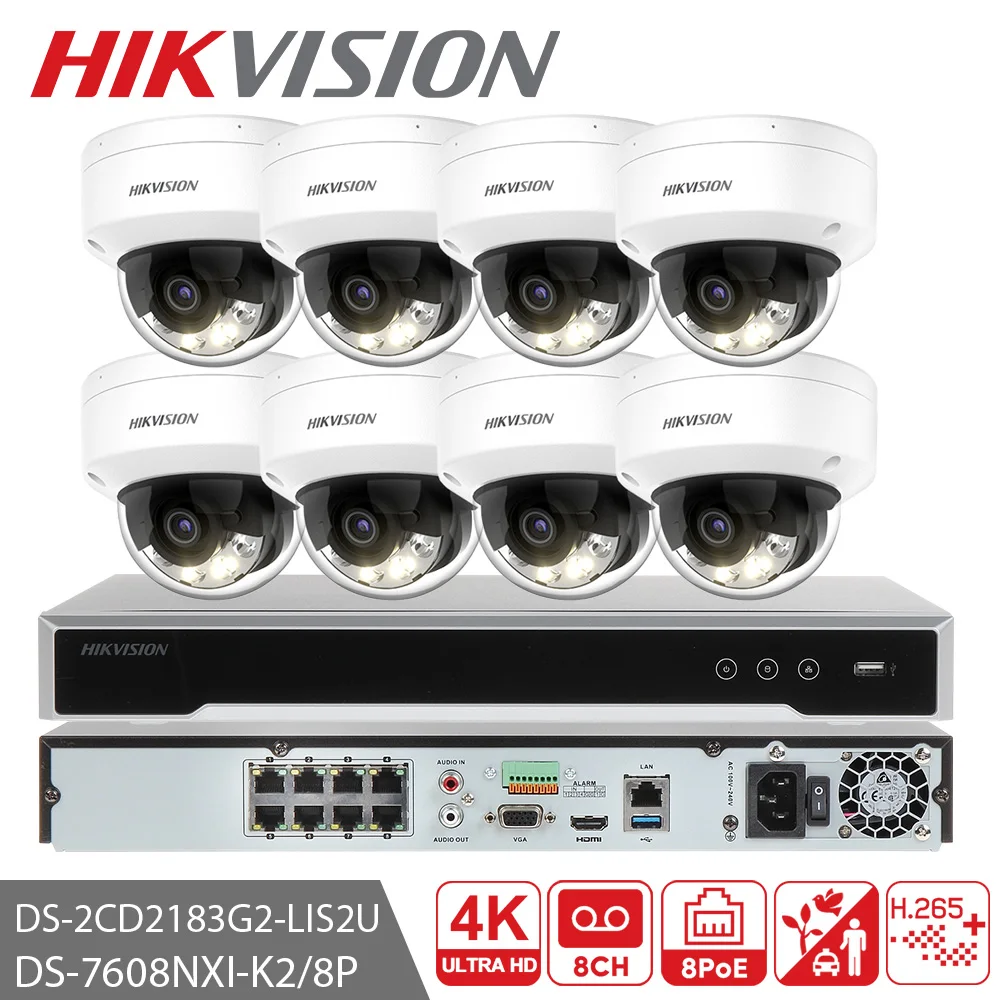 Hikvision 8ch 8MP Security Camera System Dome Color Night Vision 8poe 4K NVR Kit Smart hybrid Light DS-2CD2183G2-LI(S)(2U)
Hikvision 8ch 8MP Security Camera System Dome Color Night Vision 8poe 4K NVR Kit Smart hybrid Light DS-2CD2183G2-LI(S)(2U)